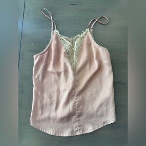 Soft Pink Top with Lace Accent